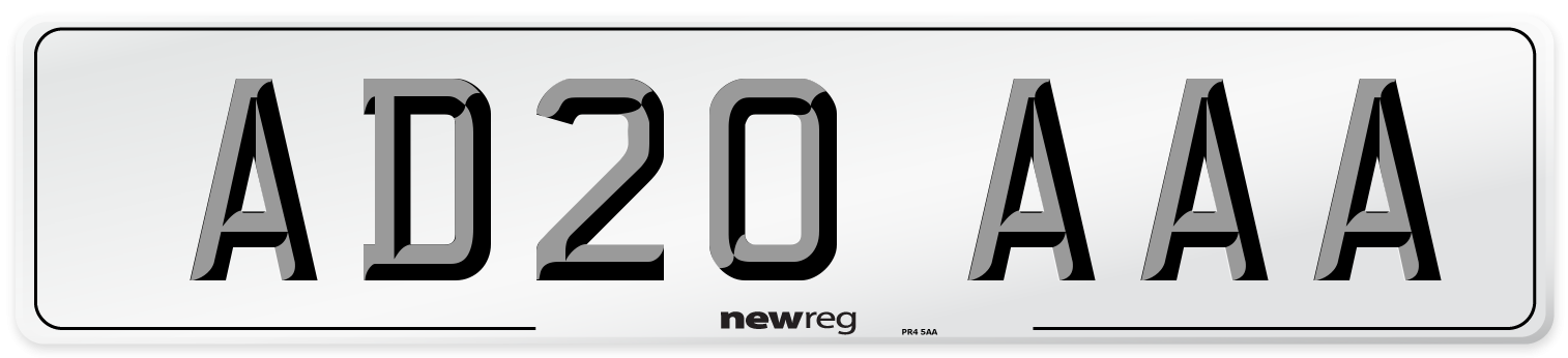 AD20 AAA Number Plate from New Reg